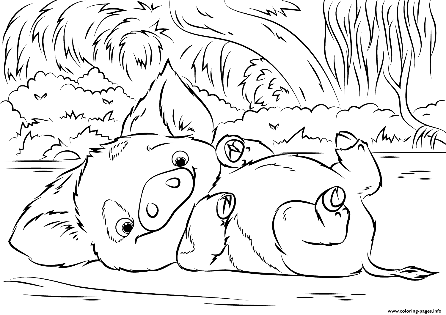 Pua Pet Pig From Moana Disney  coloring